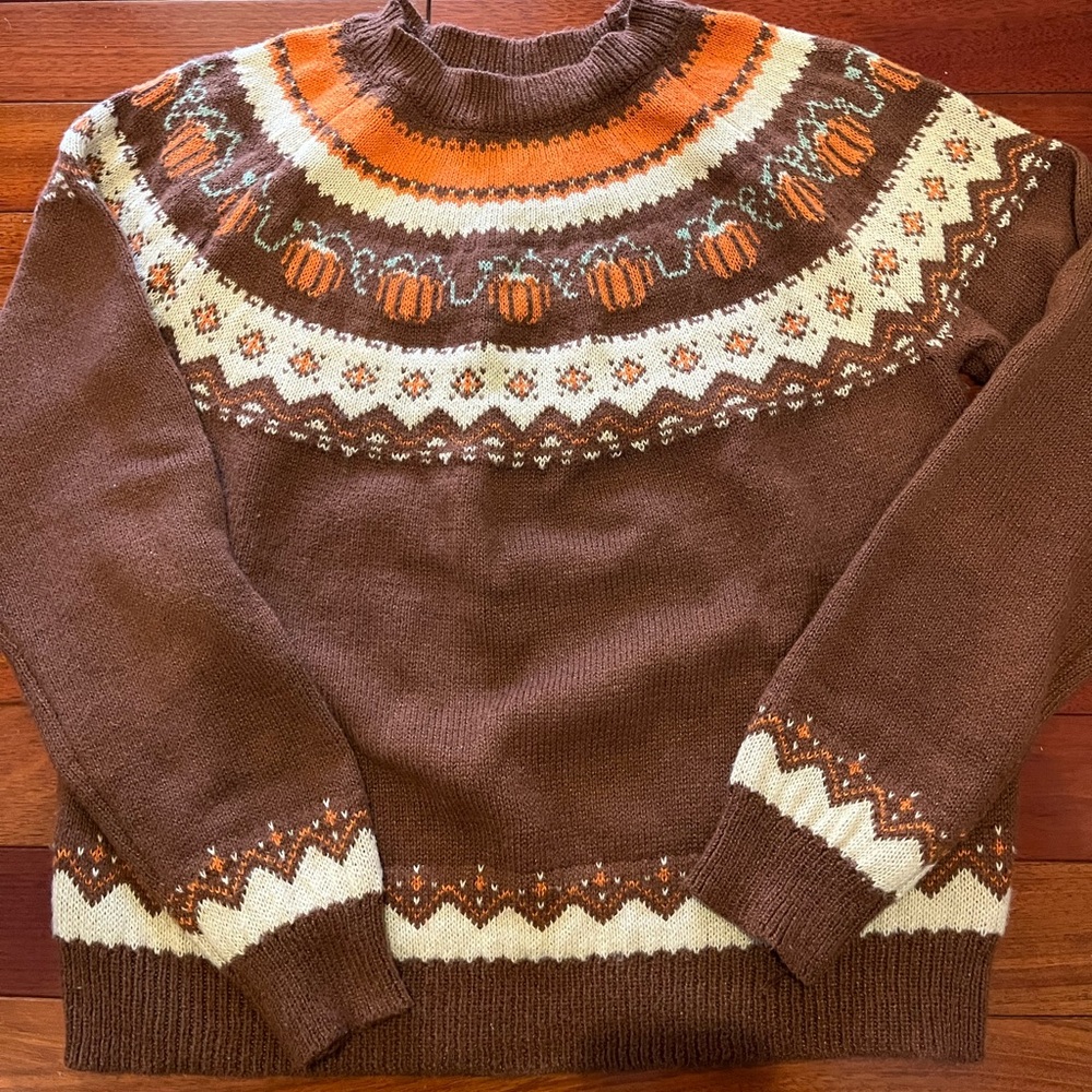 Brown Fall Pumpkin Sweater